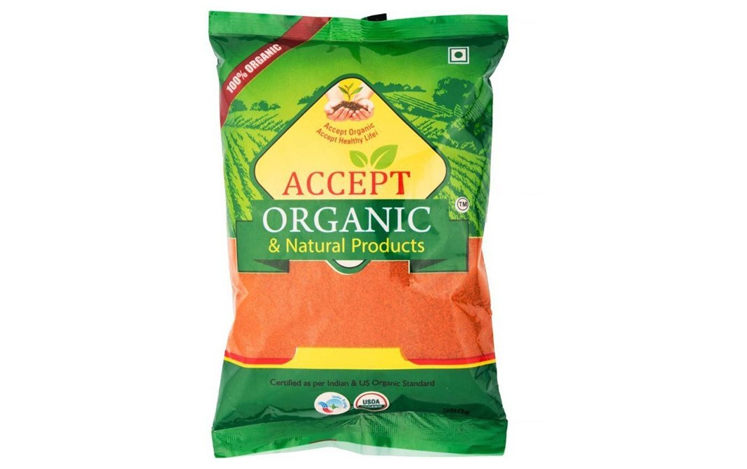 Accept Organic Red Chilli Powder    Pack  500 grams